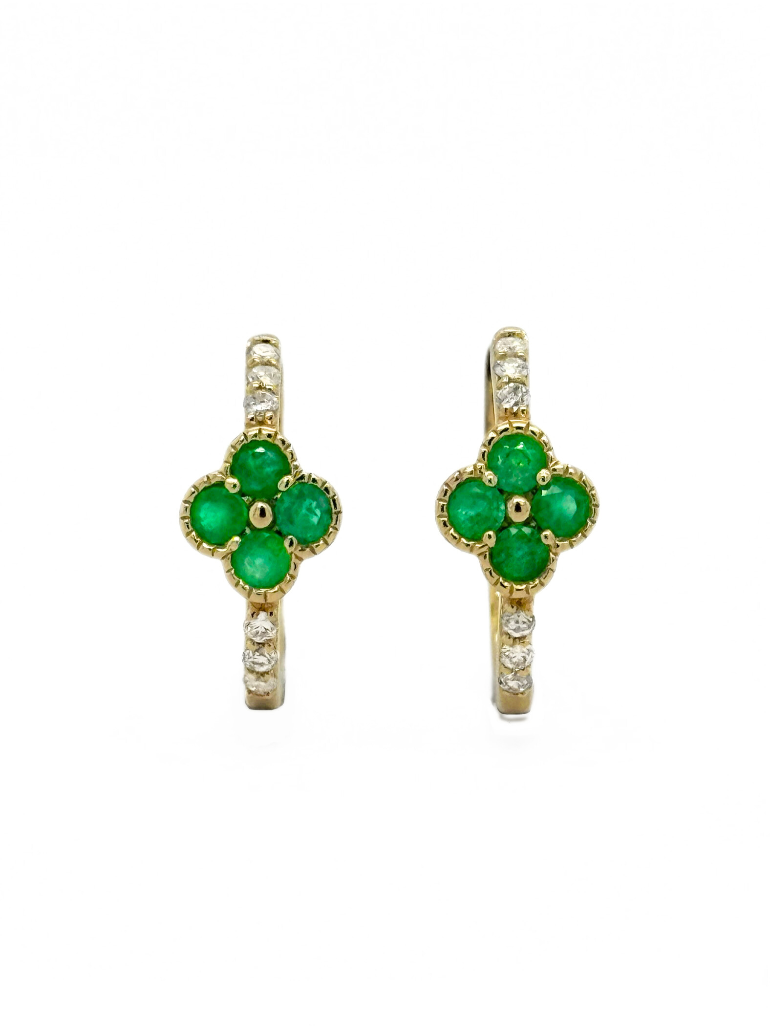 EMERALD CLOVER EARRINGS-402563